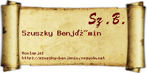 Szuszky Benjámin névjegykártya