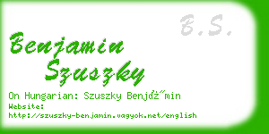 benjamin szuszky business card